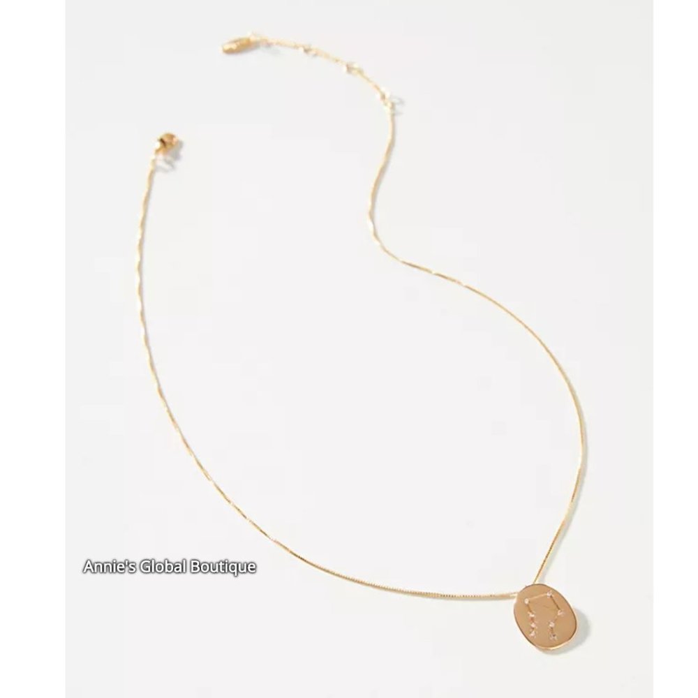 NWT ANTHROPOLOGIE Zodiac Libra Pendant CZ Necklace - Picture 3 of 12
